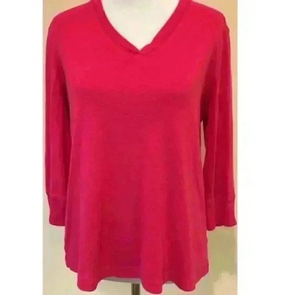 Jones New York Sport Sweater V Neck 3/4 Sleeve - Picture 1 of 9